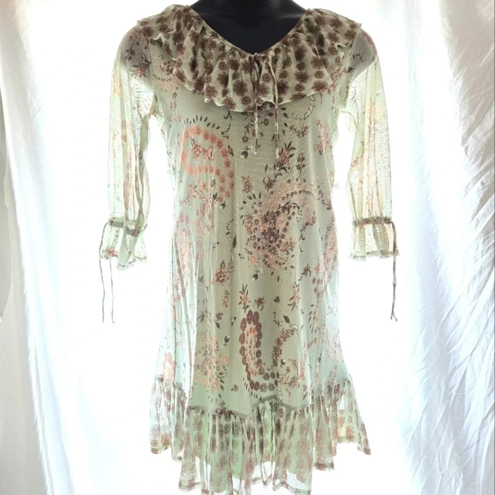 Boho Ruffle Dress NWT - Picture 2 of 8